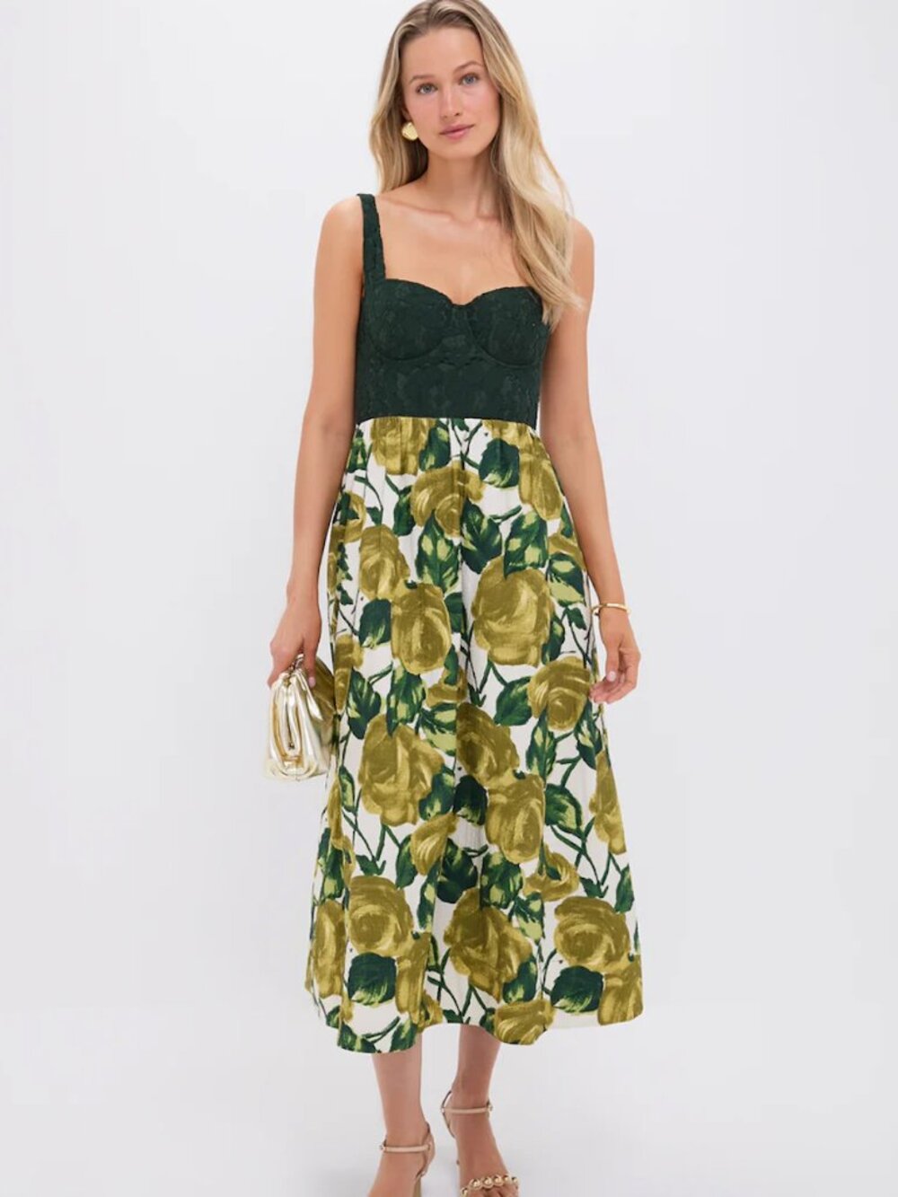 Tuckernuck Giverny Gardens Green Floral Wedding Guest Maria Dress Size 6